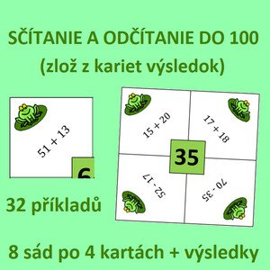 SČÍTANIE A ODČÍTANIE DO 100 (zlož z kariet výsledok)