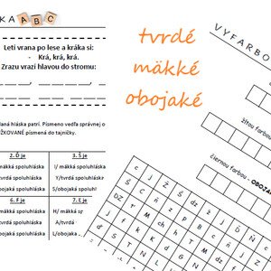 SPOLUHLÁSKY - tvrdé, mäkké a obojaké