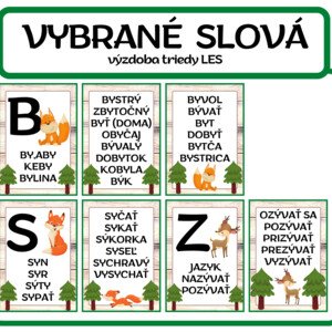 VYBRANÉ SLOVÁ - vybrané slová k téme LES