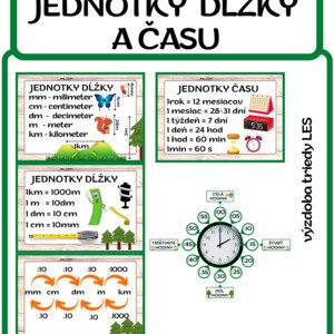 JEDNOTKY DĹŽKY A ČASU výzdoba triedy LES