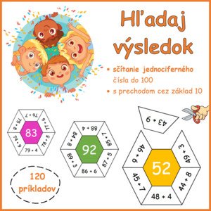 HĽADAJ VÝSLEDOK + jednociferných čísel do 100, s prechodom