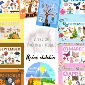 Výzdoba triedy - ročné obdobia, mesiace v roku a farby 