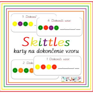 Skittles karty na dokončenie vzoru