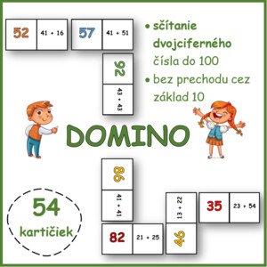 DOMINO + dvojciferné číslo do 100, bez prechodu