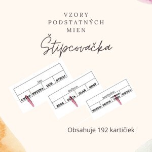 ŠTIPCOVAČKA - vzory podstatných mien