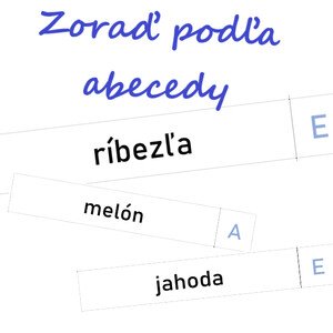 Zoraď podľa abecedy
