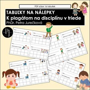 Tabuľky na nálepky k súboru Plagáty na disciplínu v triede
