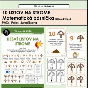 10 LISTOV NA STROME - matematická básnička