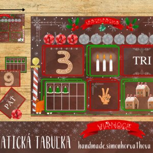 MATEMATICKÁ TABUĽKA - VIANOCE. Počítanie do 10.