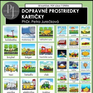 DOPRAVNÉ PROSTRIEDKY - 30 výukových kartičiek