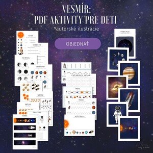 PDF aktivity pre deti: VESMÍR - s autorskými ilustráciami