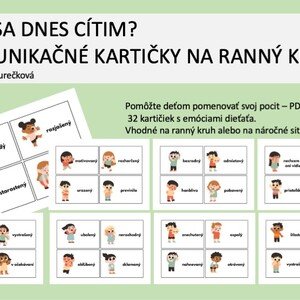 Komunikačné kartičky pre deti AKO SA CÍTIM (na ranný kruh)