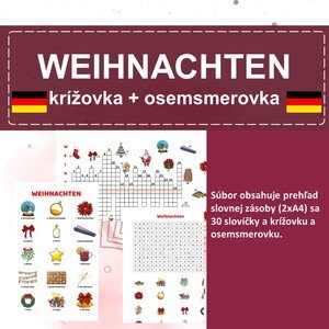 Weihnachten krížovka a osemsmerovka