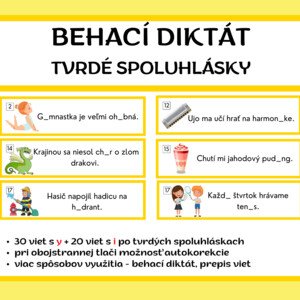 Behací diktát - tvrdé spoluhlásky