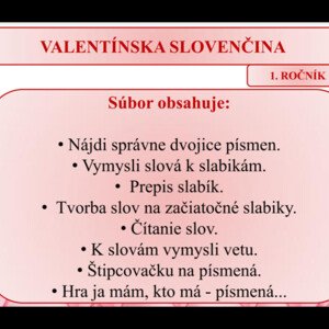 VALENTÍNSKY DEŇ 1 ROČNÍK - PREDMET SJ