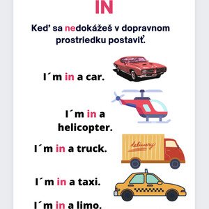 Dopravné prostriedky a predložky IN vs ON