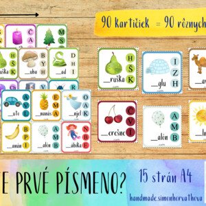 Aké je prvé písmeno? Malé písmo, Abeceda, Slová, Čítanie, Písanie