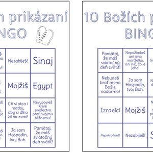 10 Božích prikázaní - hra BINGO