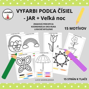 Vyfarbi podľa čísiel - Jar + Veľká noc