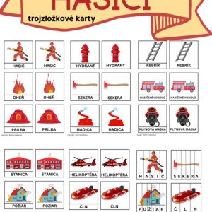 Trojzložkové montessori karty HASIČI