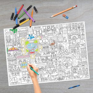  Mesto – plagát na vyfarbovanie A2