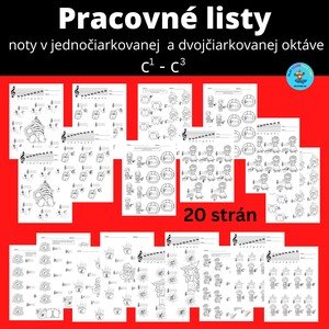 Jednočiarkovaná a dvojčiarkovaná oktáva - pracovné listy