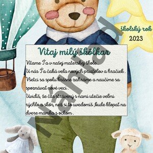 Uvítací list pre škôlkarov