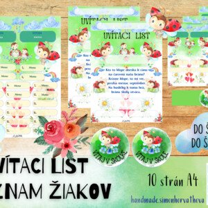 Uvítaci list, Zoznam žiakov, menný zoznam, Lienky, trieda lienok