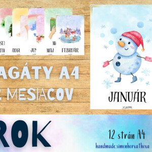 Mesiace v roku, Rok, plagáty, kalendár, ročné obdobia