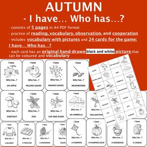 JESEŇ / AUTUMN - Vocabulary + Game I HAVE... WHO HAS...?