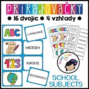 Priraďovačky - SCHOOL SUBJECTS