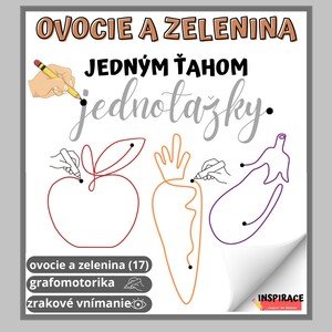 JEDNOŤAŽKY Ovocie a Zelenina (grafomotorika)