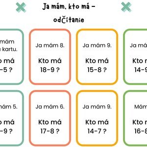 Hra ja mám, kto má - odčítanie 