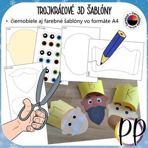 Trojkráľové 3D šablóny na kreslenie