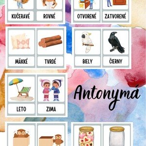Komunikačné kartičky - Antonymá. Opozitá.