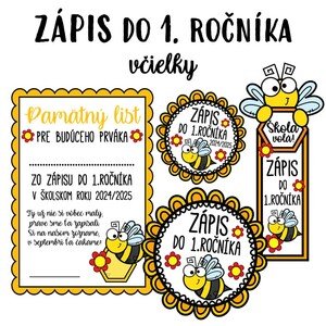 ZÁPIS VČIELKY - medaily, záložky, pamätný list