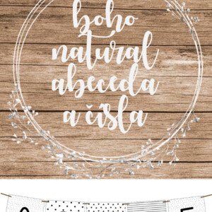 Boho natural abeceda a čísla