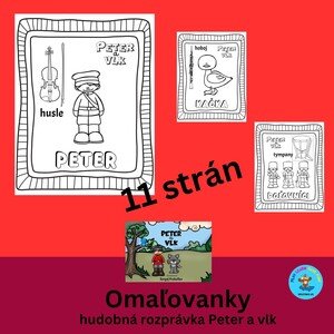 Peter a vlk - náučné omaľovanky