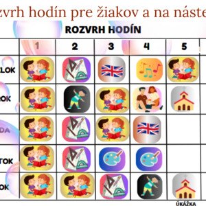 Obrázkový rozvrh hodín pre žiakov a na nástenku -BUBLINKOVO 🪩