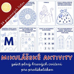 MIKULÁŠSKÉ AKTIVITY - ZOŠIT PLNÝ HRAVÝCH CVIČENÍ PRE PREDŠKOLÁKOV