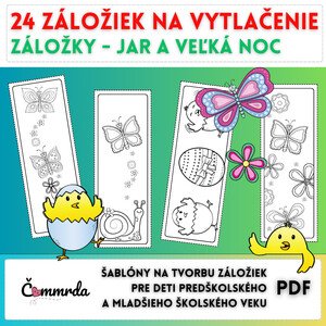 Záložky do knižky - Jar a Veľká noc - Omaľovánky