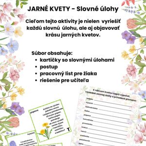 Jarné kvety - slovné úlohy formou hry