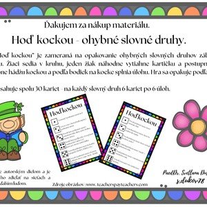 Hoď kockou - ohybné slovné druhy