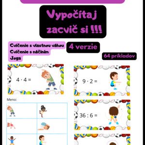 Vypočítaj a zacvič si - násobenie a delenie