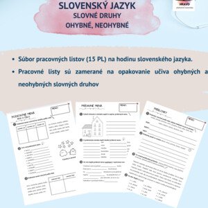 Pracovné listy slovné druhy