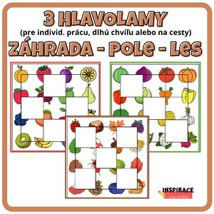 HLAVOLAMY - ZÁHRADA, POLE, LES 🍎🥦🫐