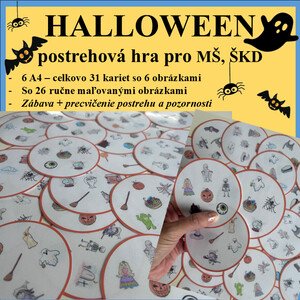 Halloween postrehová hra „Nájdi dvojicu obrázkov“