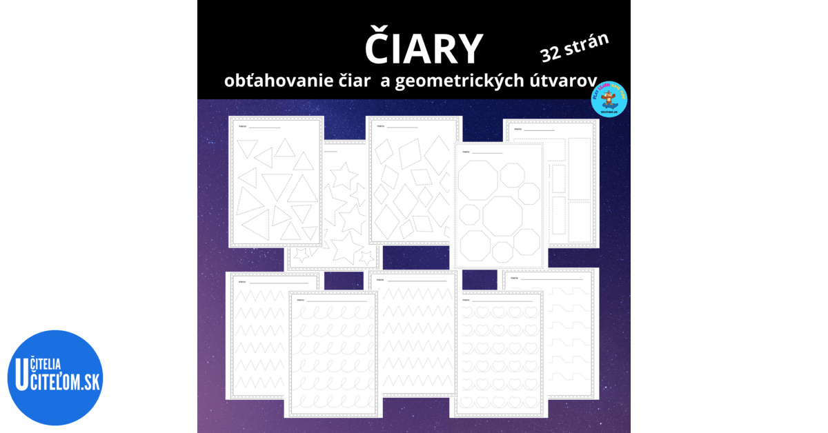 Čiary a geometrické útvary na obťahovanie - Grafomotorika ...