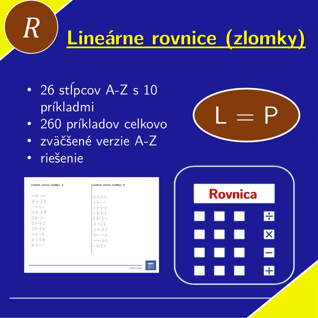 Linearne Rovnice Lineárne rovnice (zlomky) | matematika, algebra | 26 stĺpcov ...