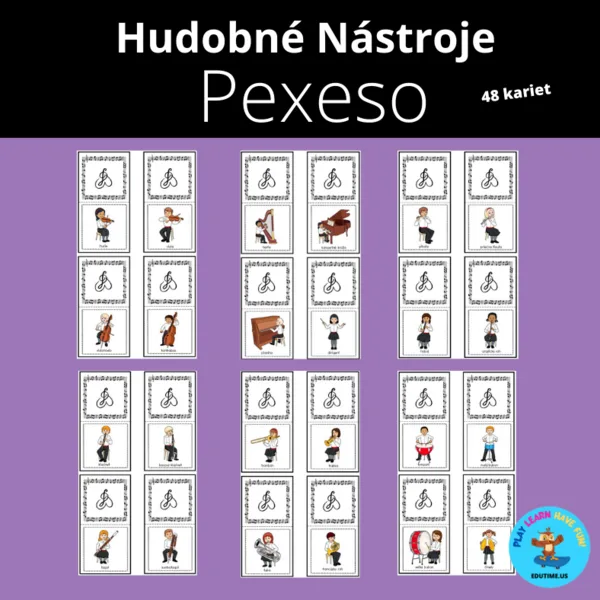 Hudobné Nástroje - pexeso